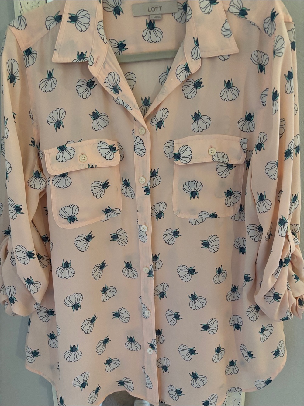 Loft ladies blouse pretty soft pink color  L. $20